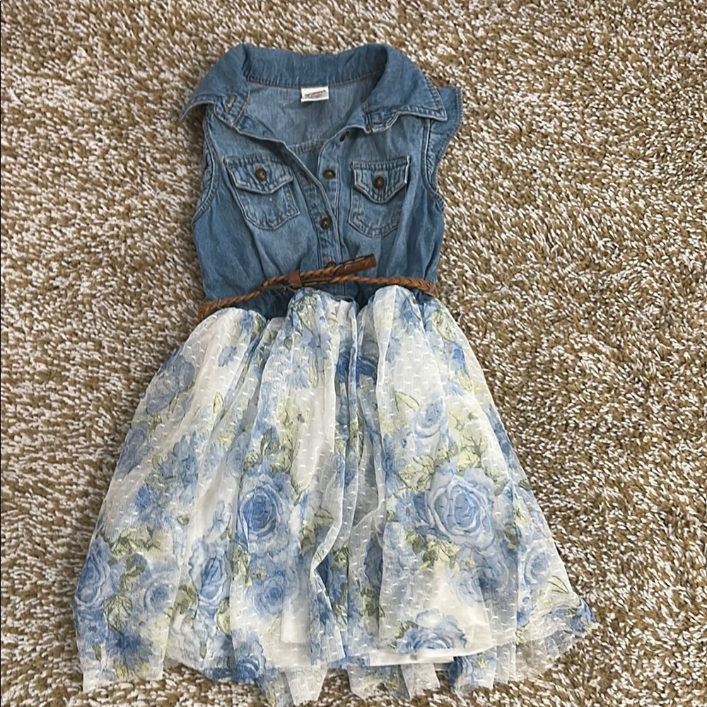 Arizona Jean Company Blue Denim and Floral Dress